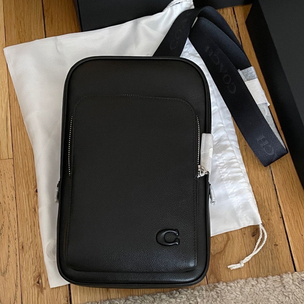 Coach Black Leather Messenger Bag